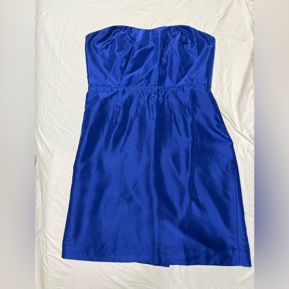 J. Crew Women’s Royal Blue Silk Strapless Dress - Size 12 - Picture 1 of 6